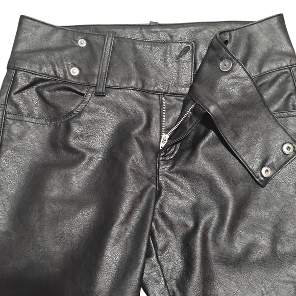 Urban Outfitters | EUC | Y2K Low Rise Faux Leather Belted Boot Cut Pant | Size 4 - Picture 6 of 16